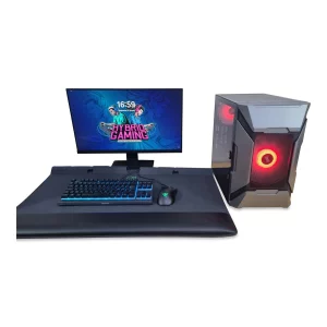 Player 1 entry level gaming PC bundle. PC, 24" monitor with speakers, Keyboard and mouse & Hypnos desk mat